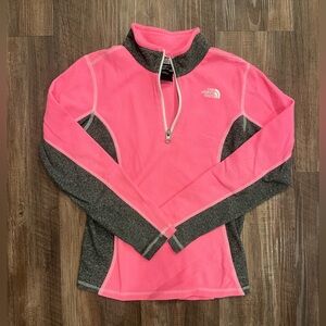 The North Face Kids Pink and Gray Fleece Jacket